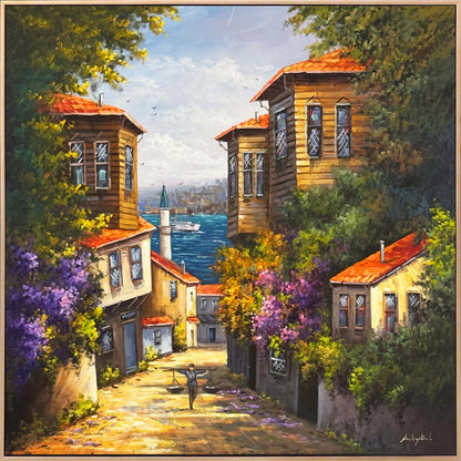 Cumbalı Sokakta Zaman Yağlı Boya Tablosu Simurg Sanatevi