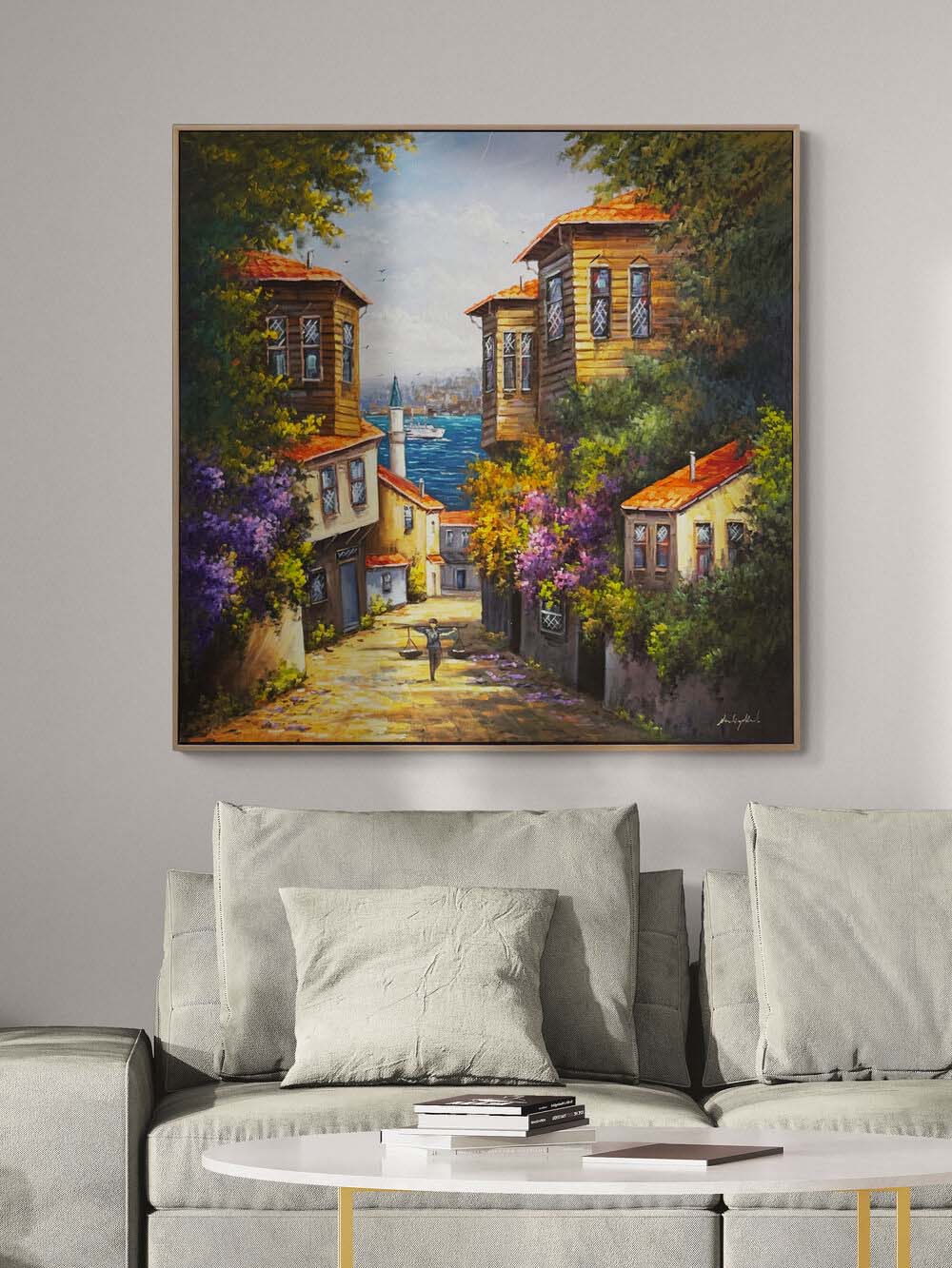 Cumbalı Sokakta Zaman Yağlı Boya Tablosu Simurg Sanatevi