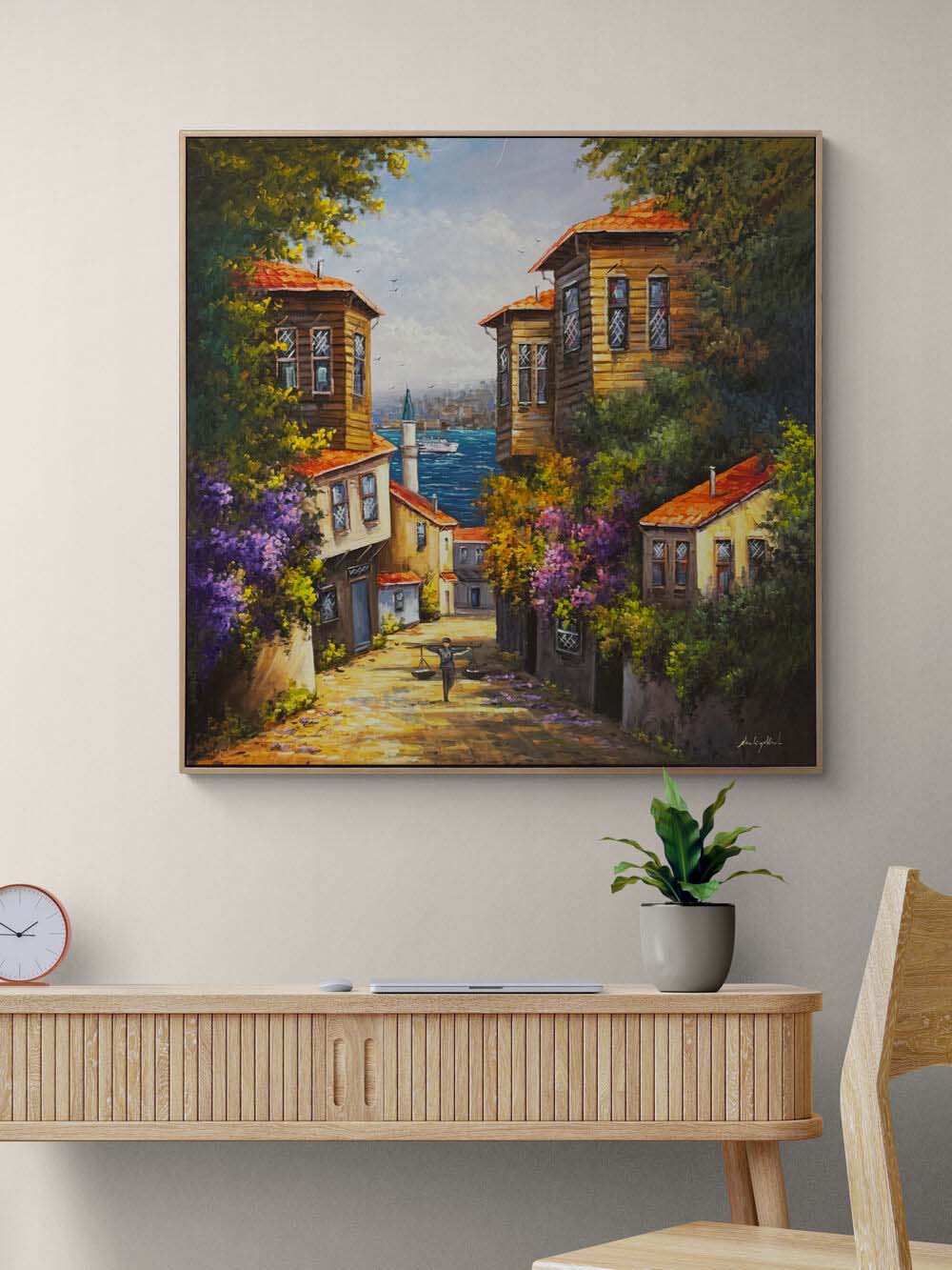 Cumbalı Sokakta Zaman Yağlı Boya Tablosu Simurg Sanatevi