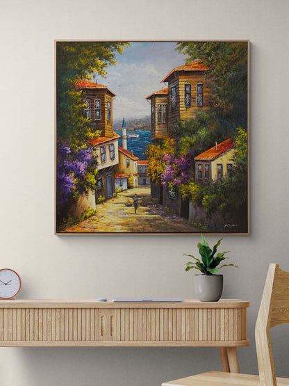 Cumbalı Sokakta Zaman Yağlı Boya Tablosu Simurg Sanatevi