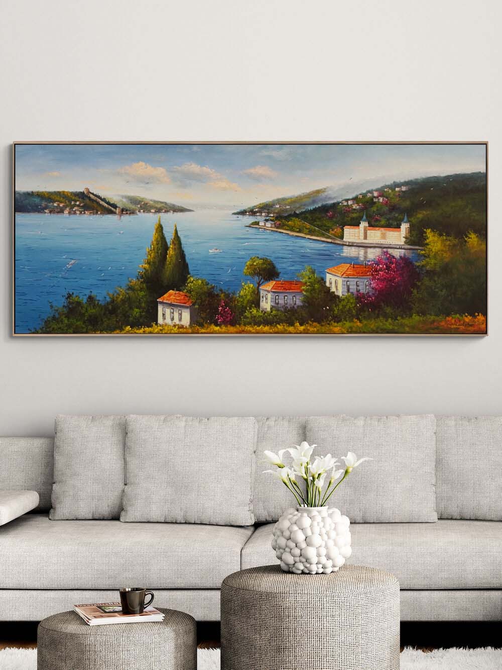 Boğaz’a Bakan Pencereler Yağlı Boya Tablosu Simurg Sanatevi