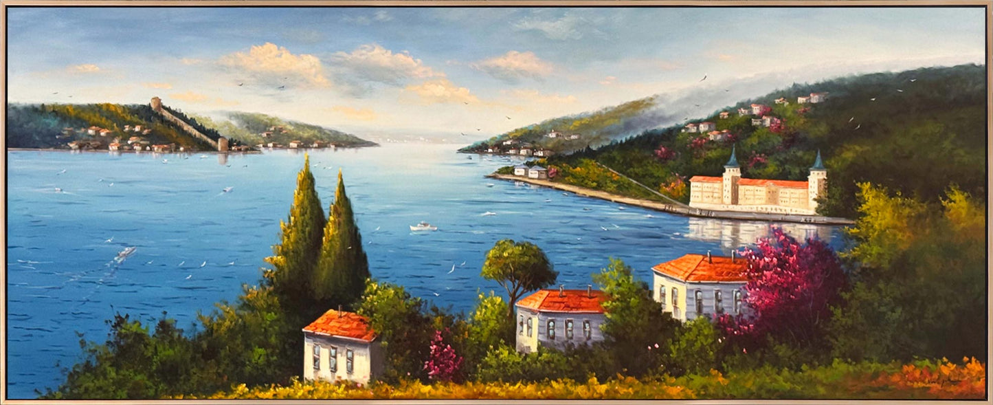 Boğaz’a Bakan Pencereler Yağlı Boya Tablosu Simurg Sanatevi