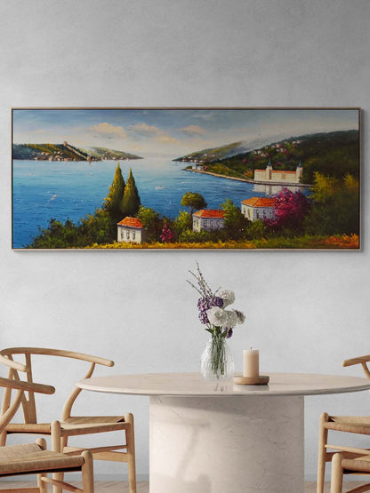 Boğaz’a Bakan Pencereler Yağlı Boya Tablosu Simurg Sanatevi