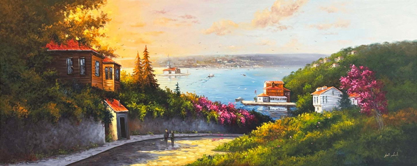 Yokuş Aşağı Boğaz Yağlı Boya Tablosu Simurg Sanatevi