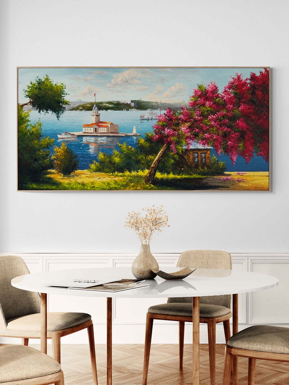 Erguvan Mevsimi Yağlı Boya Tablosu Simurg Sanatevi