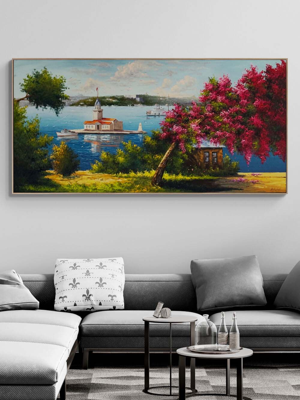 Erguvan Mevsimi Yağlı Boya Tablosu Simurg Sanatevi