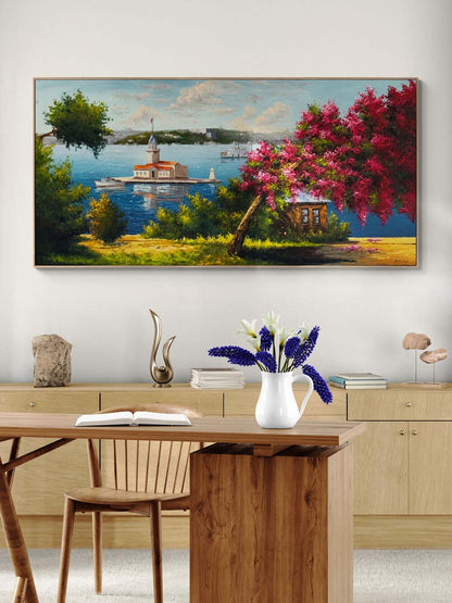 Erguvan Mevsimi Yağlı Boya Tablosu Simurg Sanatevi