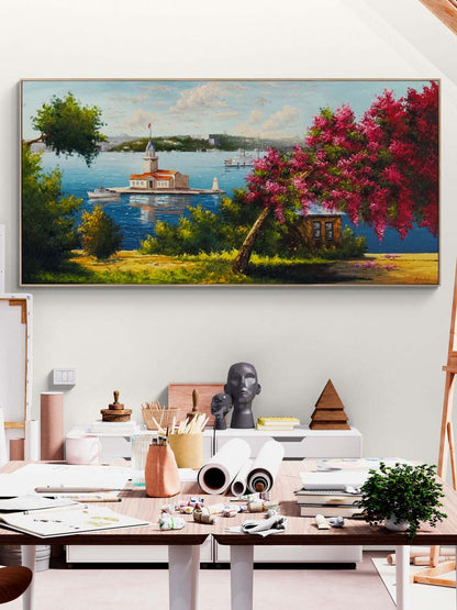 Erguvan Mevsimi Yağlı Boya Tablosu Simurg Sanatevi