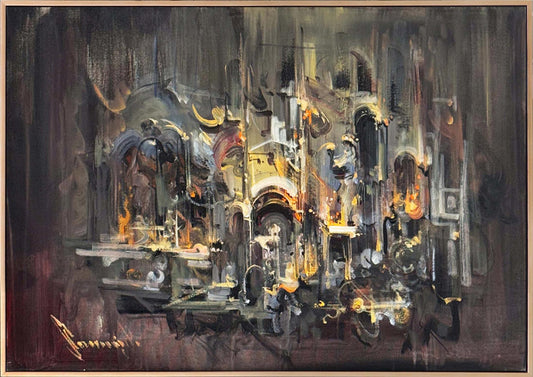 Yıkıntılar Arasında Yağlı Boya Tablosu Simurg Sanatevi