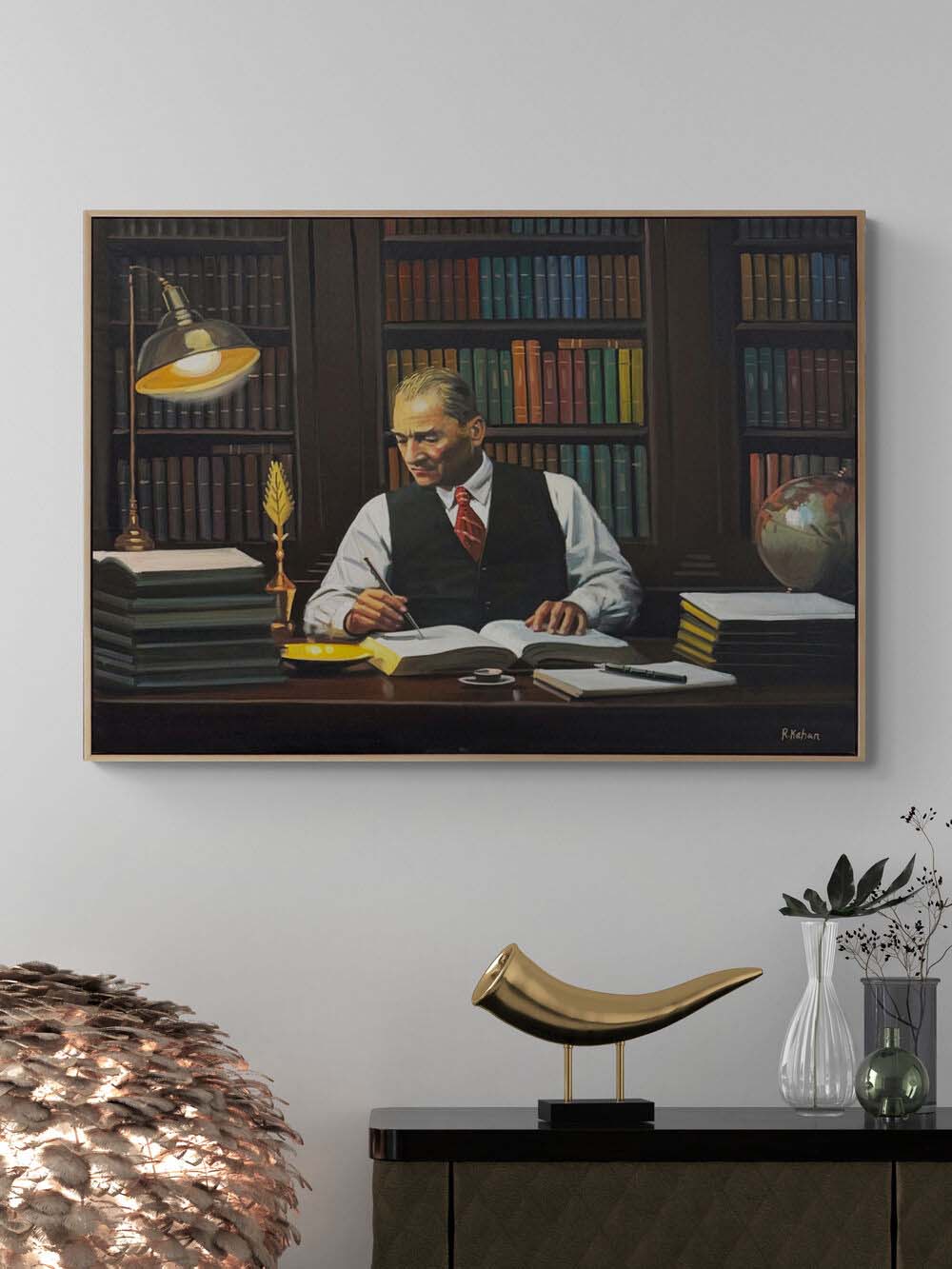 Geleceği İnşa Eden Atatürk Yağlı Boya Tablosu Simurg Sanatevi