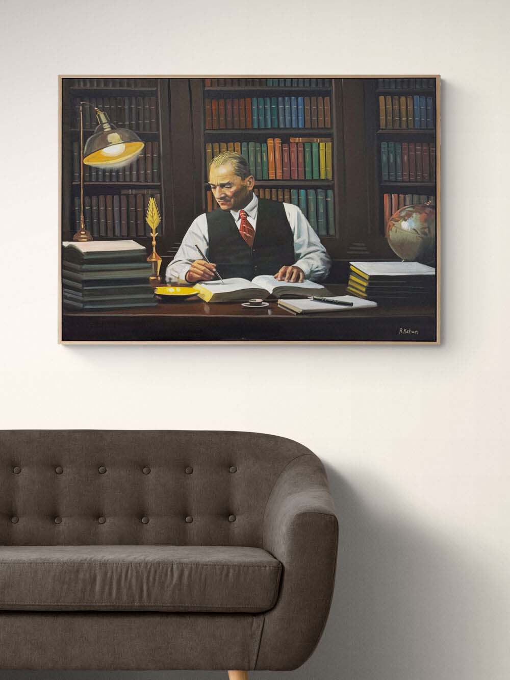 Geleceği İnşa Eden Atatürk Yağlı Boya Tablosu Simurg Sanatevi