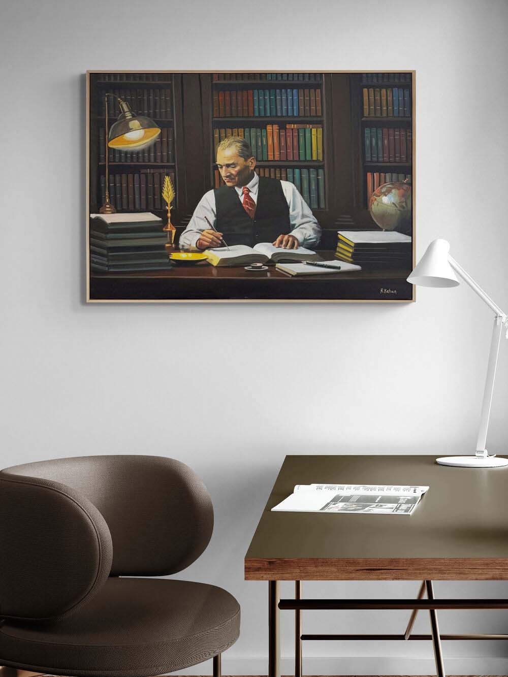 Geleceği İnşa Eden Atatürk Yağlı Boya Tablosu Simurg Sanatevi