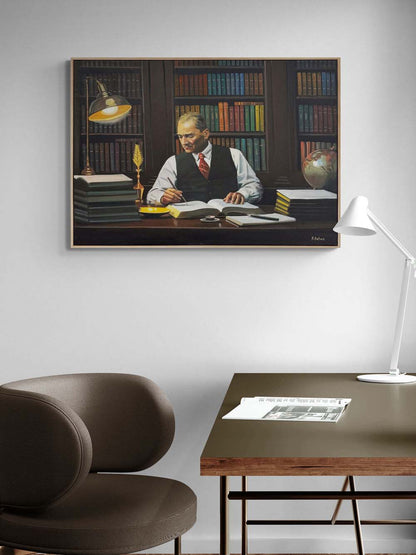 Geleceği İnşa Eden Atatürk Yağlı Boya Tablosu Simurg Sanatevi
