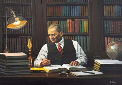 Geleceği İnşa Eden Atatürk Yağlı Boya Tablosu Simurg Sanatevi