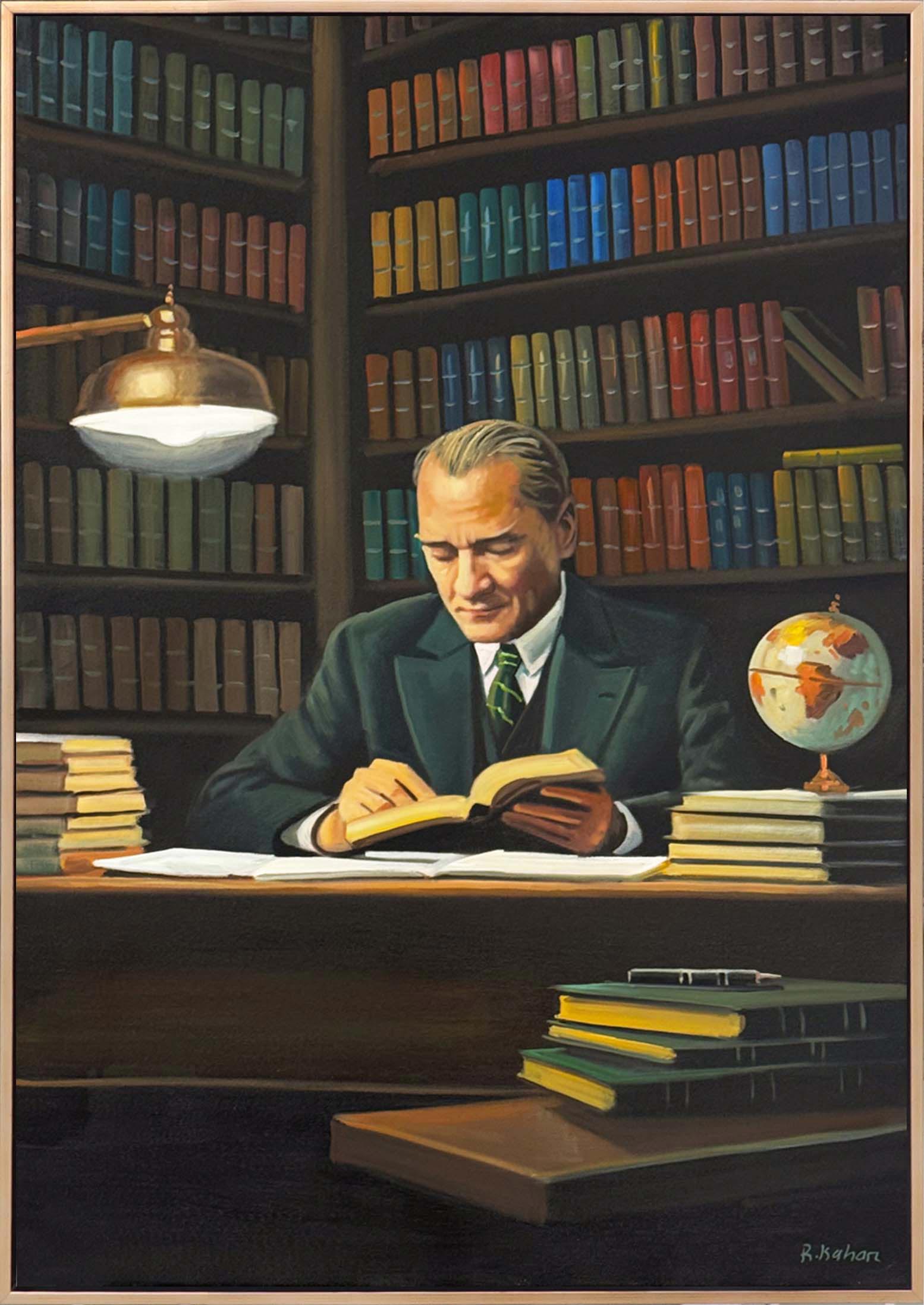 Başöğretmen Mustafa Kemal Yağlı Boya Tablosu Simurg Sanatevi