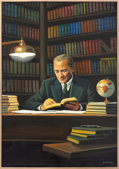 Başöğretmen Mustafa Kemal Yağlı Boya Tablosu Simurg Sanatevi