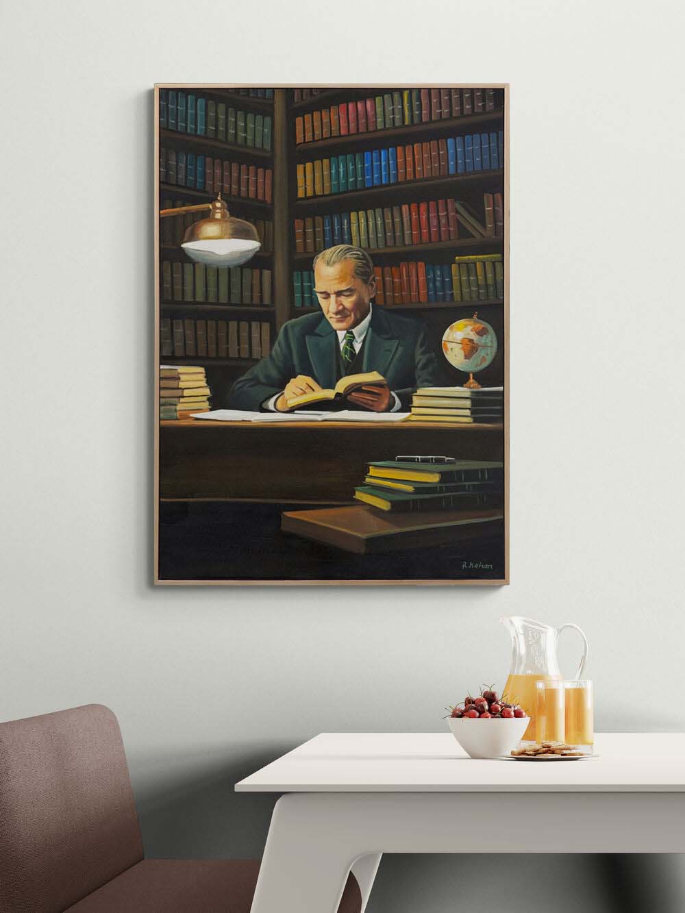 Başöğretmen Mustafa Kemal Yağlı Boya Tablosu Simurg Sanatevi