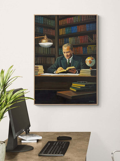 Başöğretmen Mustafa Kemal Yağlı Boya Tablosu Simurg Sanatevi