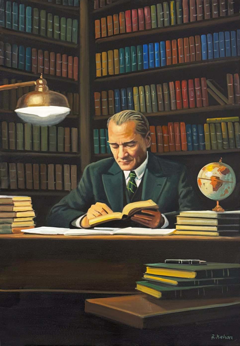 Başöğretmen Mustafa Kemal Yağlı Boya Tablosu Simurg Sanatevi
