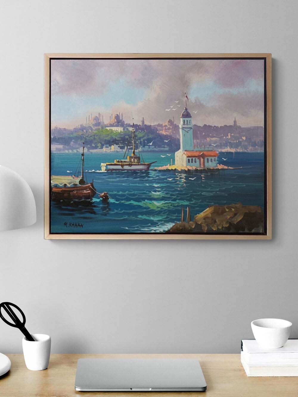 Kulenin Gölgesinde Yağlı Boya Tablosu Simurg Sanatevi