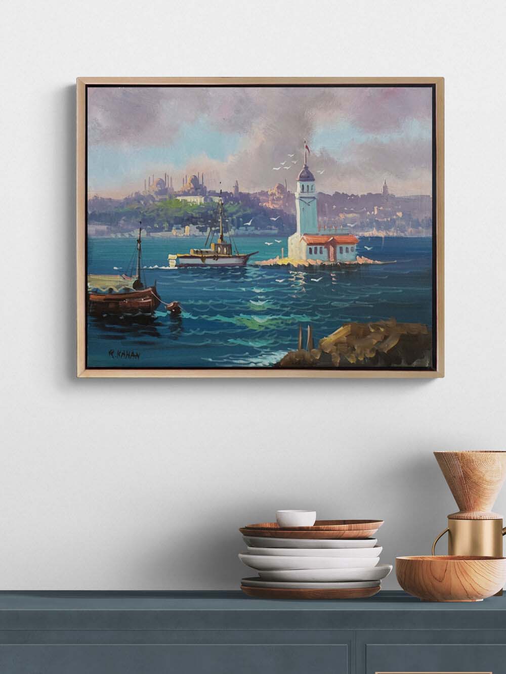 Kulenin Gölgesinde Yağlı Boya Tablosu Simurg Sanatevi