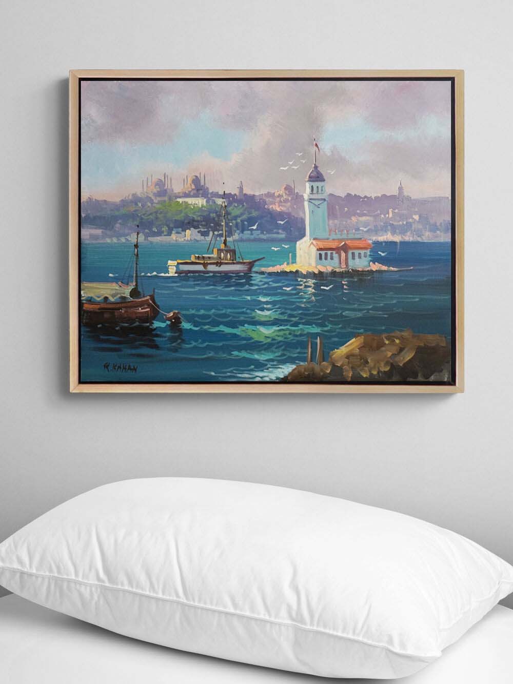 Kulenin Gölgesinde Yağlı Boya Tablosu Simurg Sanatevi