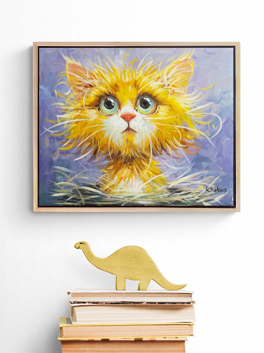 Minik Kedi Yağlı Boya Tablosu Simurg Sanatevi