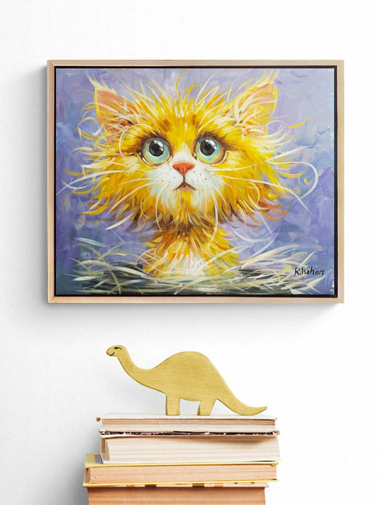 Minik Kedi Yağlı Boya Tablosu Simurg Sanatevi
