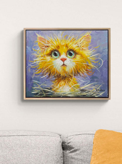 Minik Kedi Yağlı Boya Tablosu Simurg Sanatevi