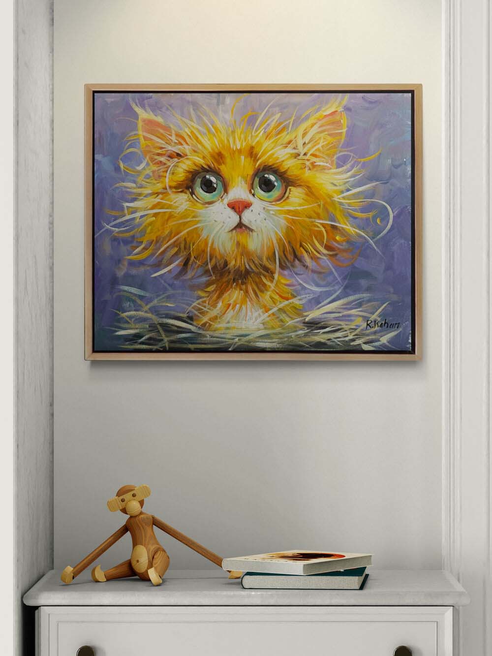 Minik Kedi Yağlı Boya Tablosu Simurg Sanatevi