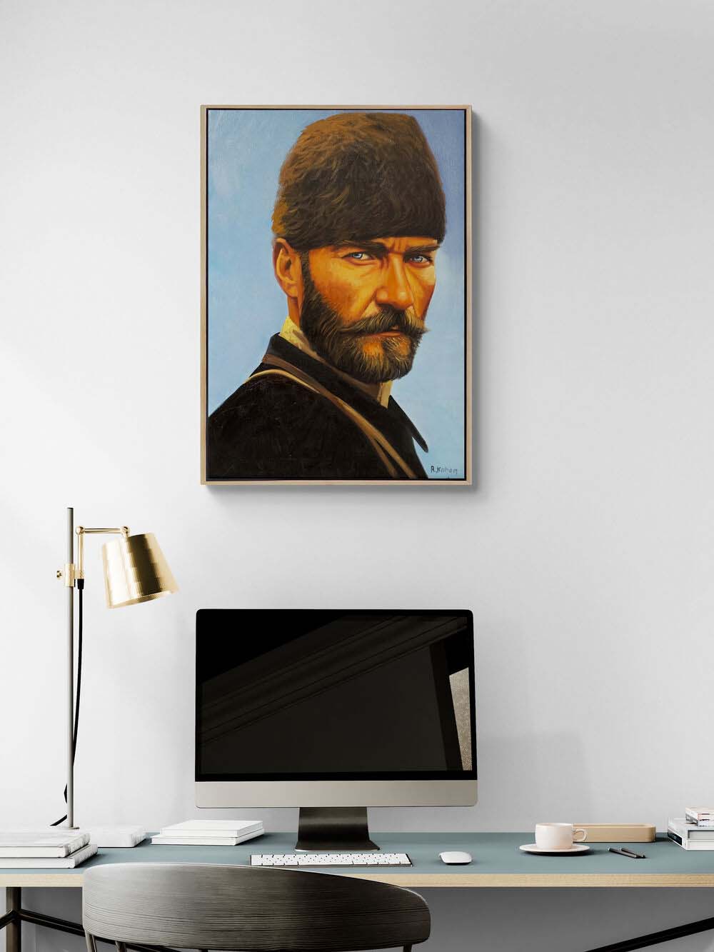 Kara Kalpaklı Mustafa Kemal Yağlı Boya Tablosu Simurg Sanatevi