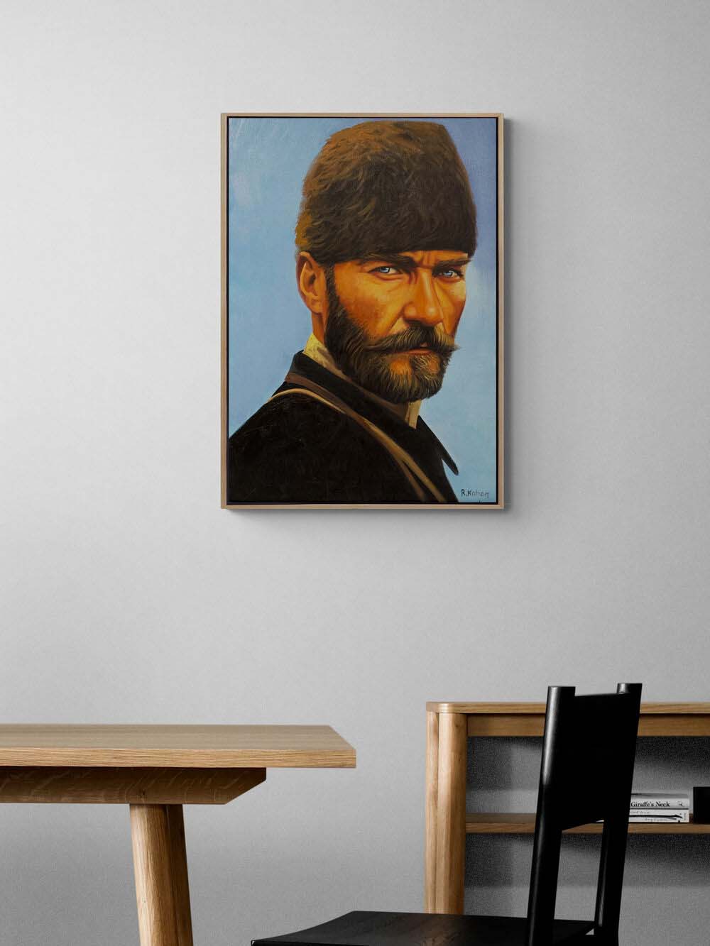 Kara Kalpaklı Mustafa Kemal Yağlı Boya Tablosu Simurg Sanatevi
