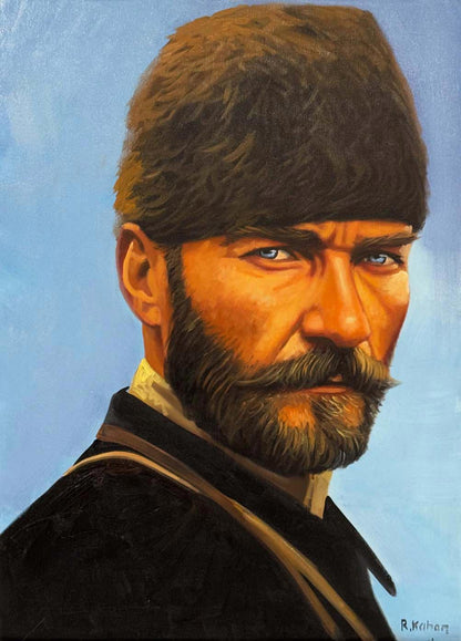 Kara Kalpaklı Mustafa Kemal Yağlı Boya Tablosu Simurg Sanatevi
