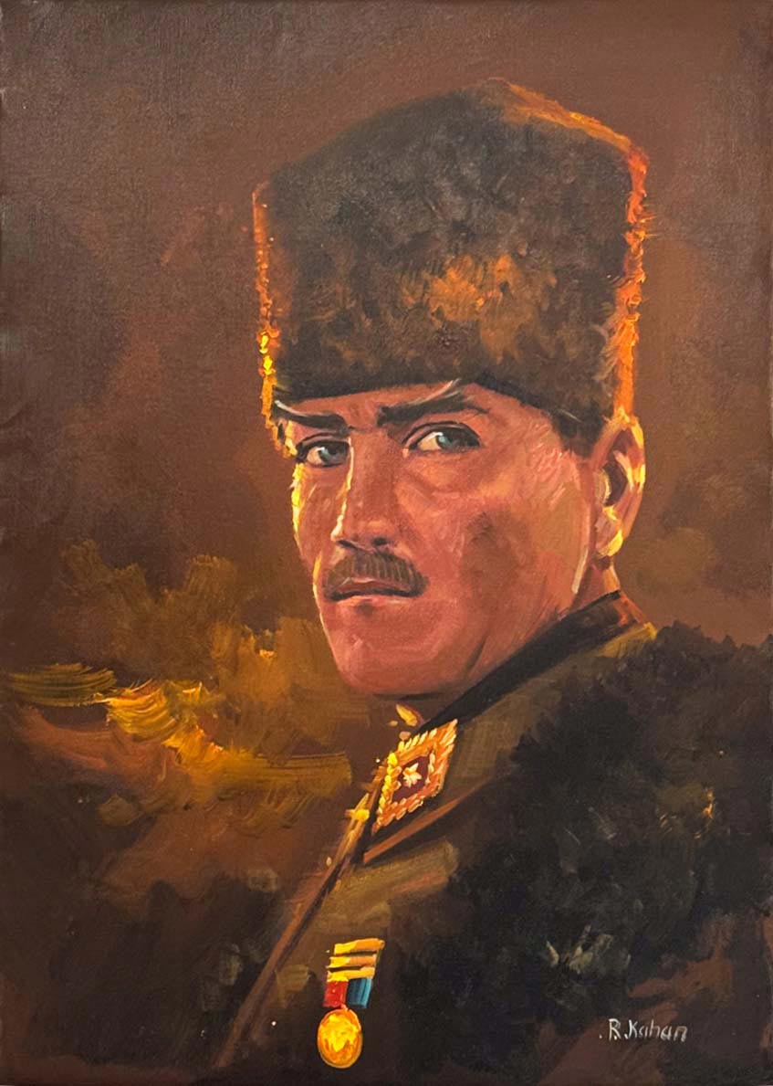 Atatürk'ün Potresi Yağlı Boya Tablosu Simurg Sanatevi