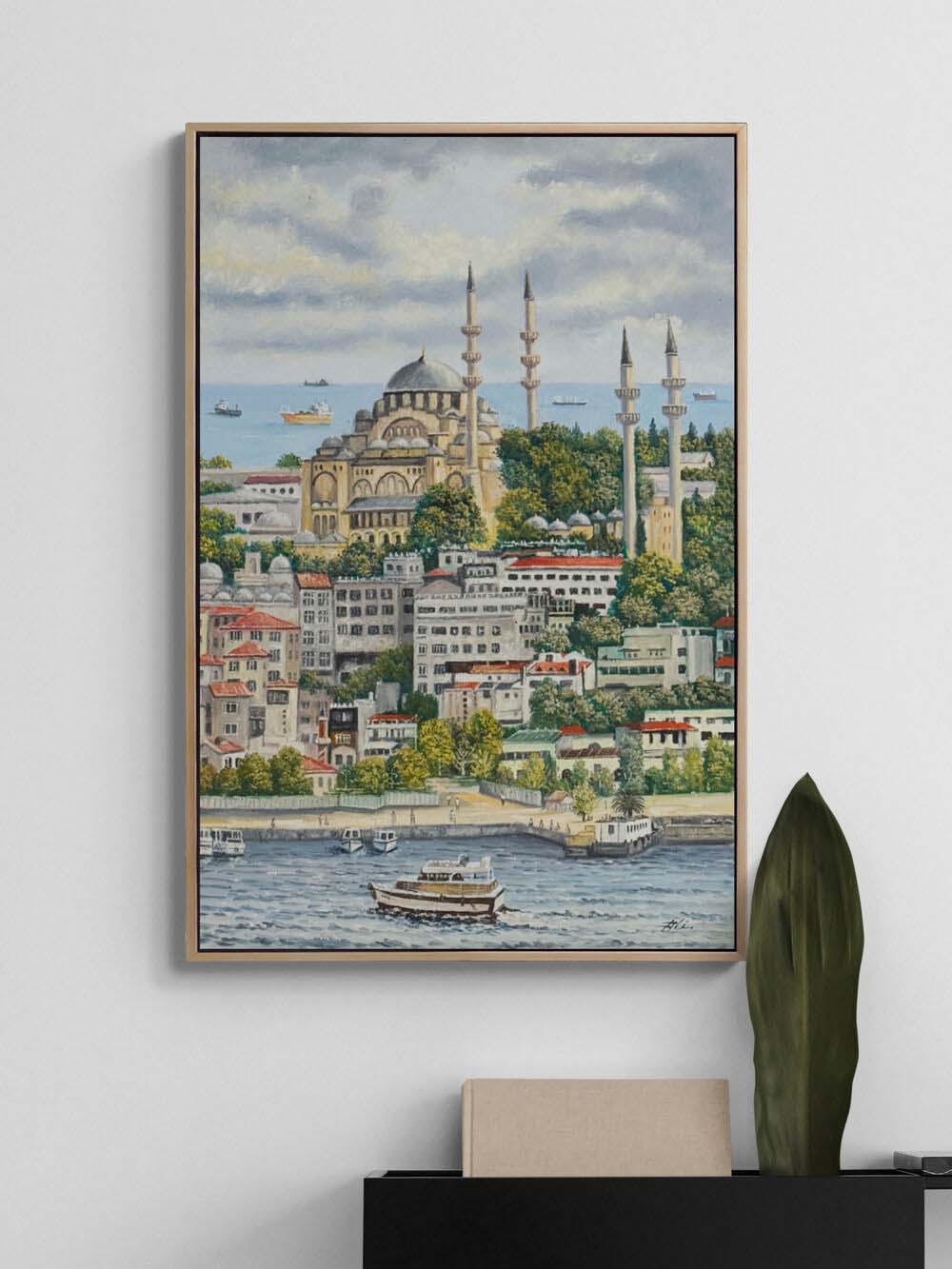 Süleymaniye Cami Yağlı Boya Tablosu Simurg Sanatevi