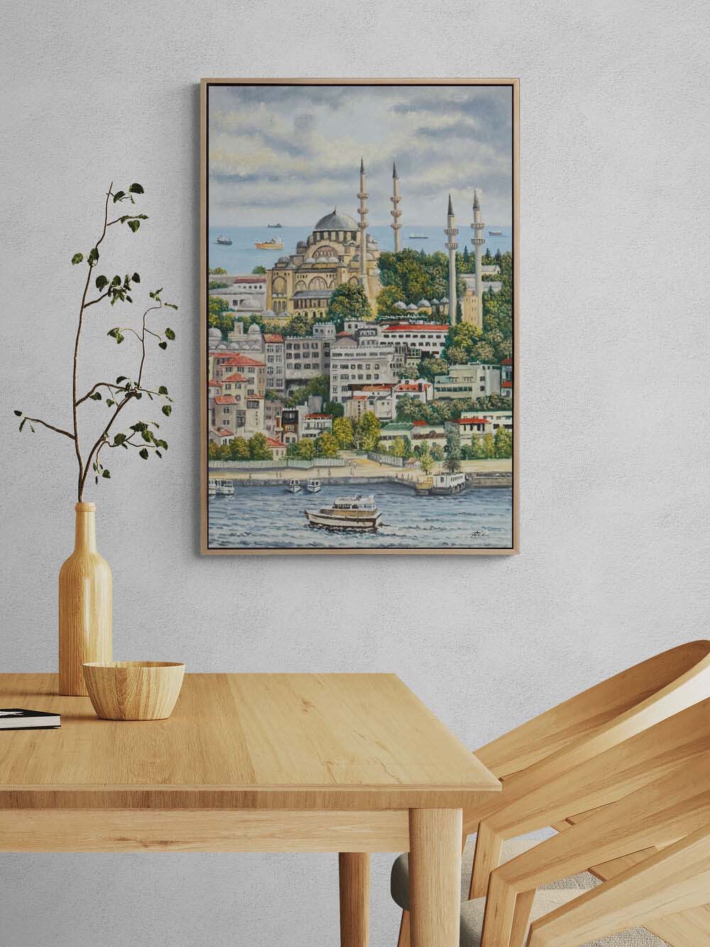 Süleymaniye Cami Yağlı Boya Tablosu Simurg Sanatevi