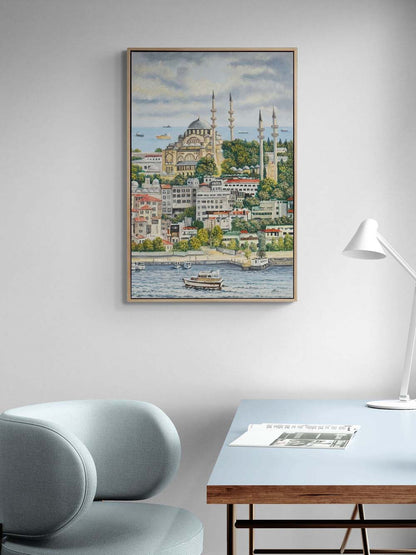 Süleymaniye Cami Yağlı Boya Tablosu Simurg Sanatevi