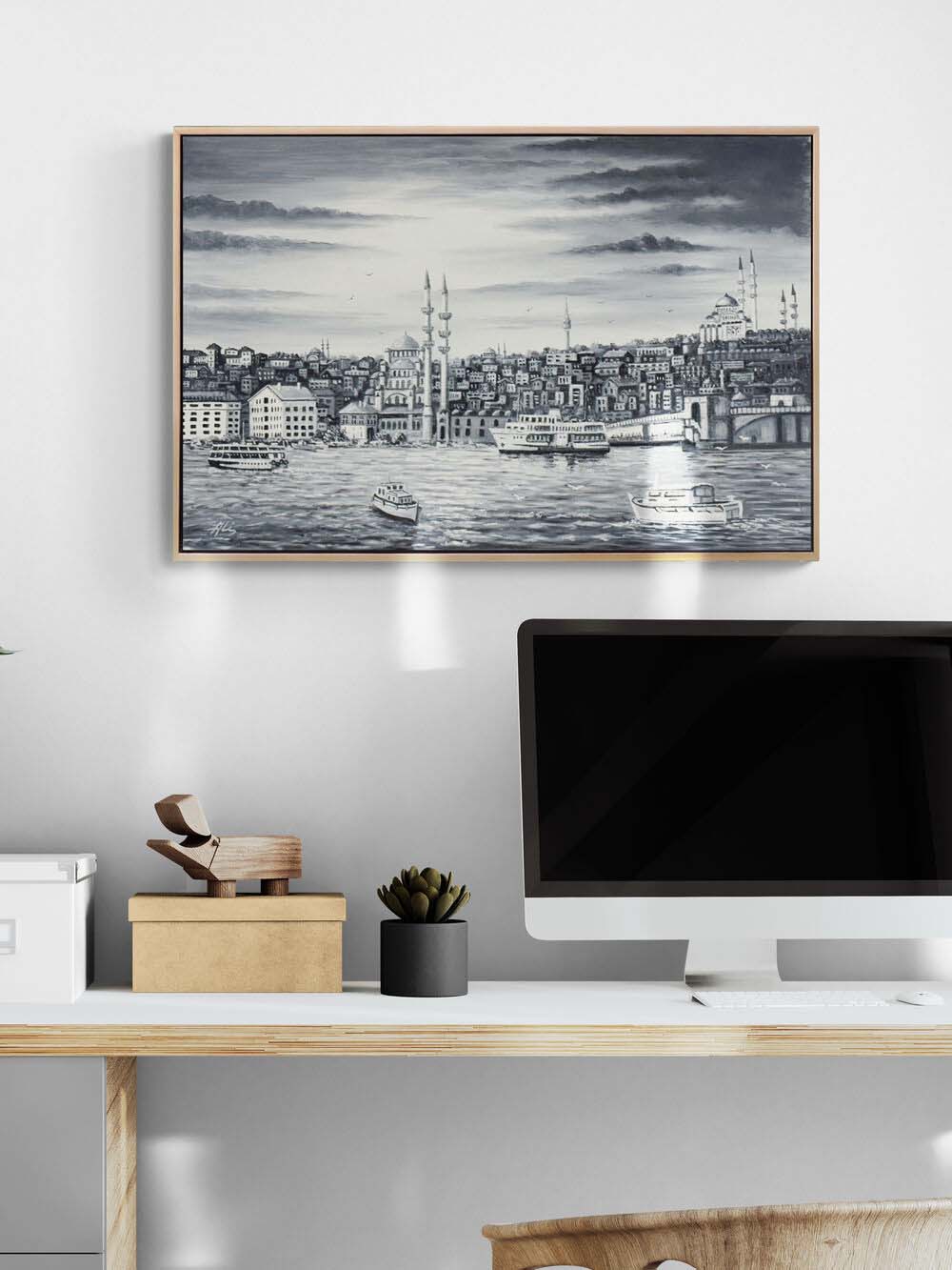 Karaköy'den Boğaz Yağlı Boya Tablosu Simurg Sanatevi