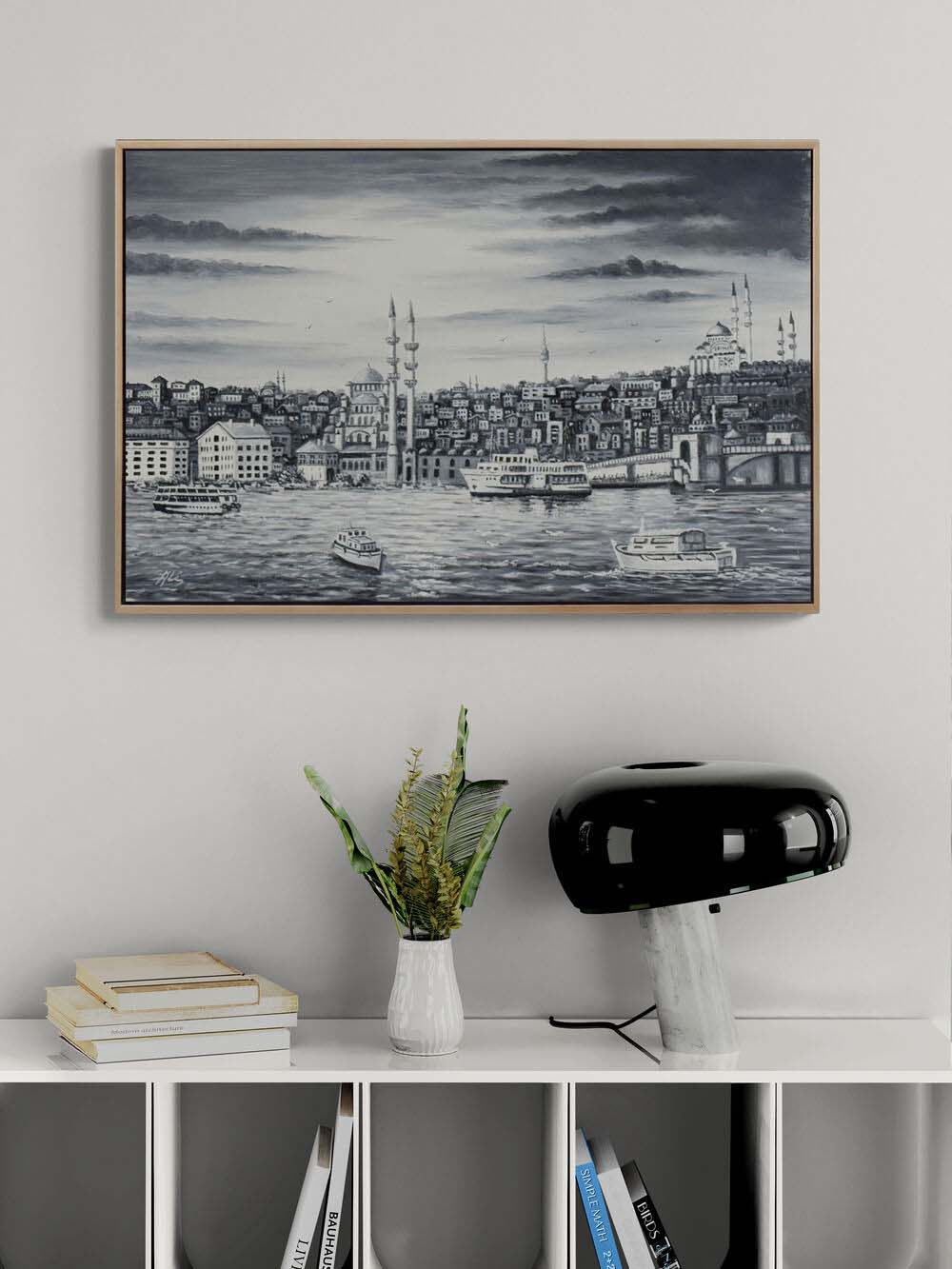 Karaköy'den Boğaz Yağlı Boya Tablosu Simurg Sanatevi