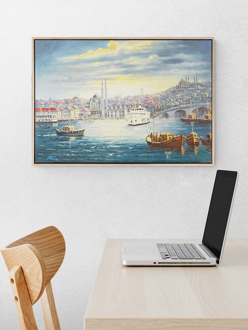 Huzurun Rengi İstanbul Yağlı Boya Tablosu Simurg Sanatevi