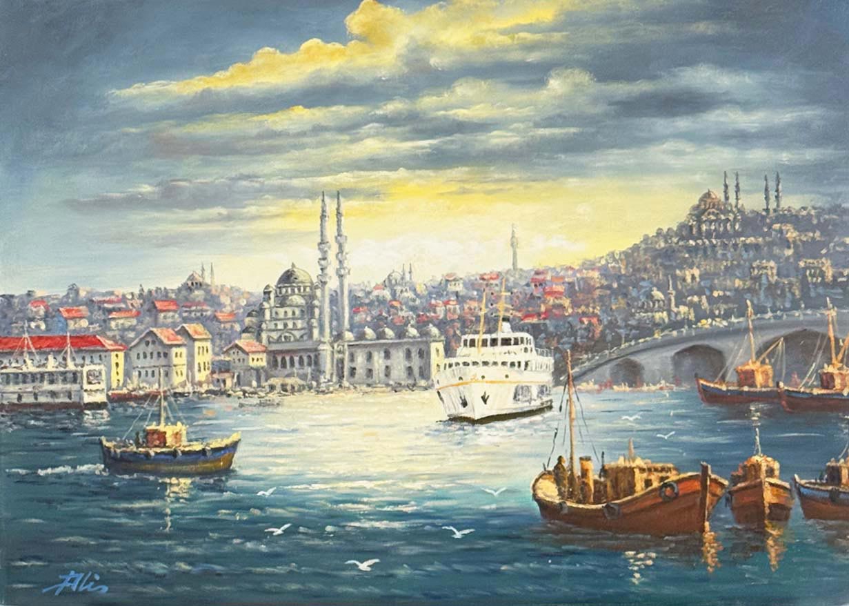 Huzurun Rengi İstanbul Yağlı Boya Tablosu Simurg Sanatevi