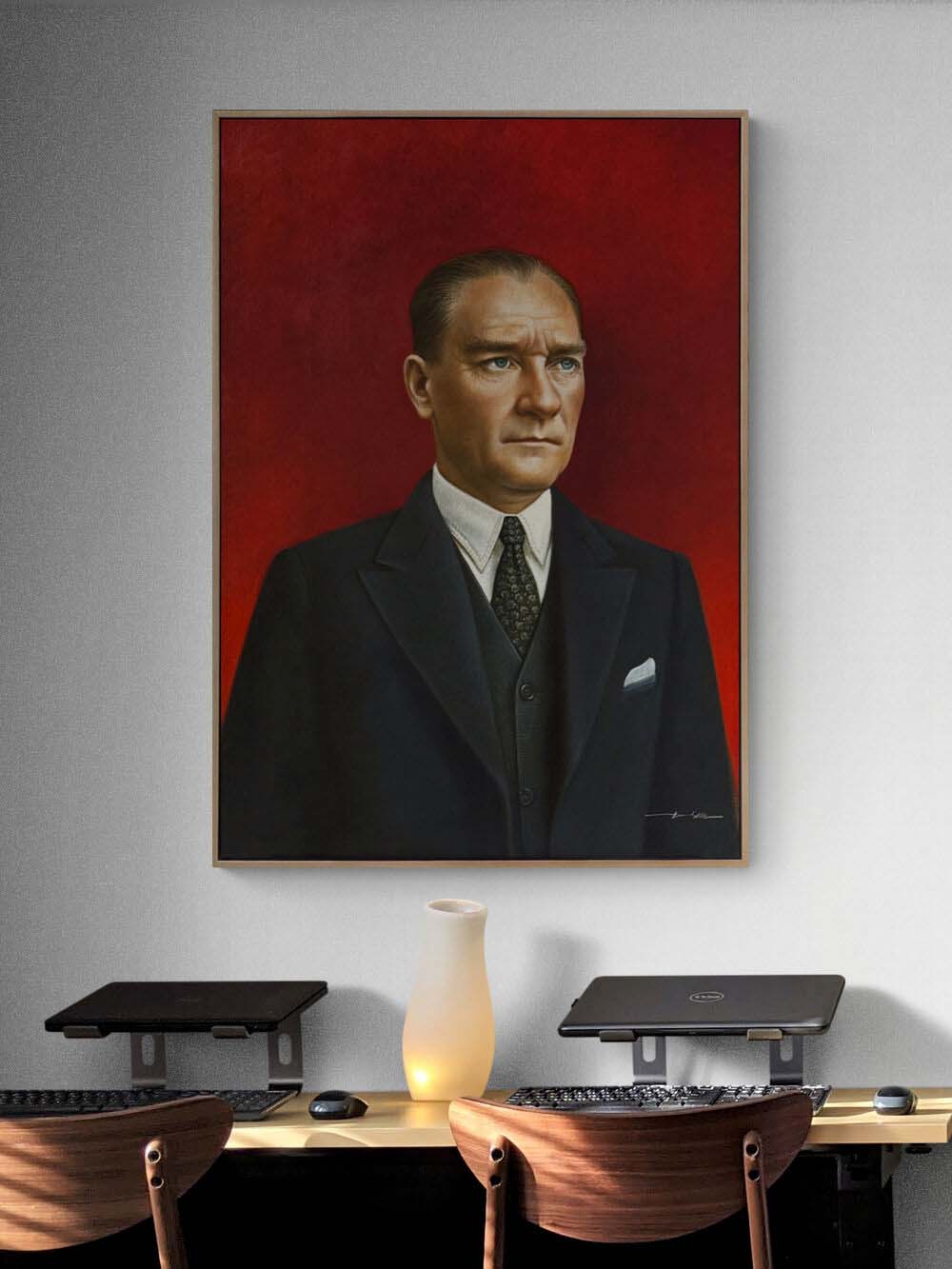 Atatürk'ün Aydınlığı Yağlı Boya Tablosu Simurg Sanatevi