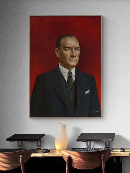 Atatürk'ün Aydınlığı Yağlı Boya Tablosu Simurg Sanatevi