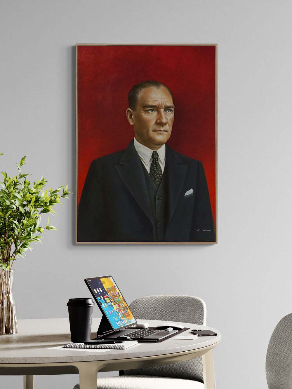 Atatürk'ün Aydınlığı Yağlı Boya Tablosu Simurg Sanatevi