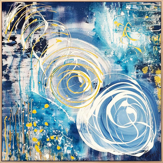 Mavi Derinlikte Yağlı Boya Tablosu Simurg Sanatevi