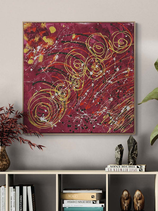 Serbest Akış Yağlı Boya Tablosu Simurg Sanatevi