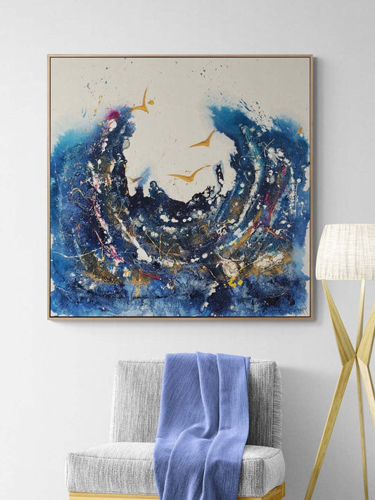 Kuşların Girdabı Yağlı Boya Tablosu Simurg Sanatevi