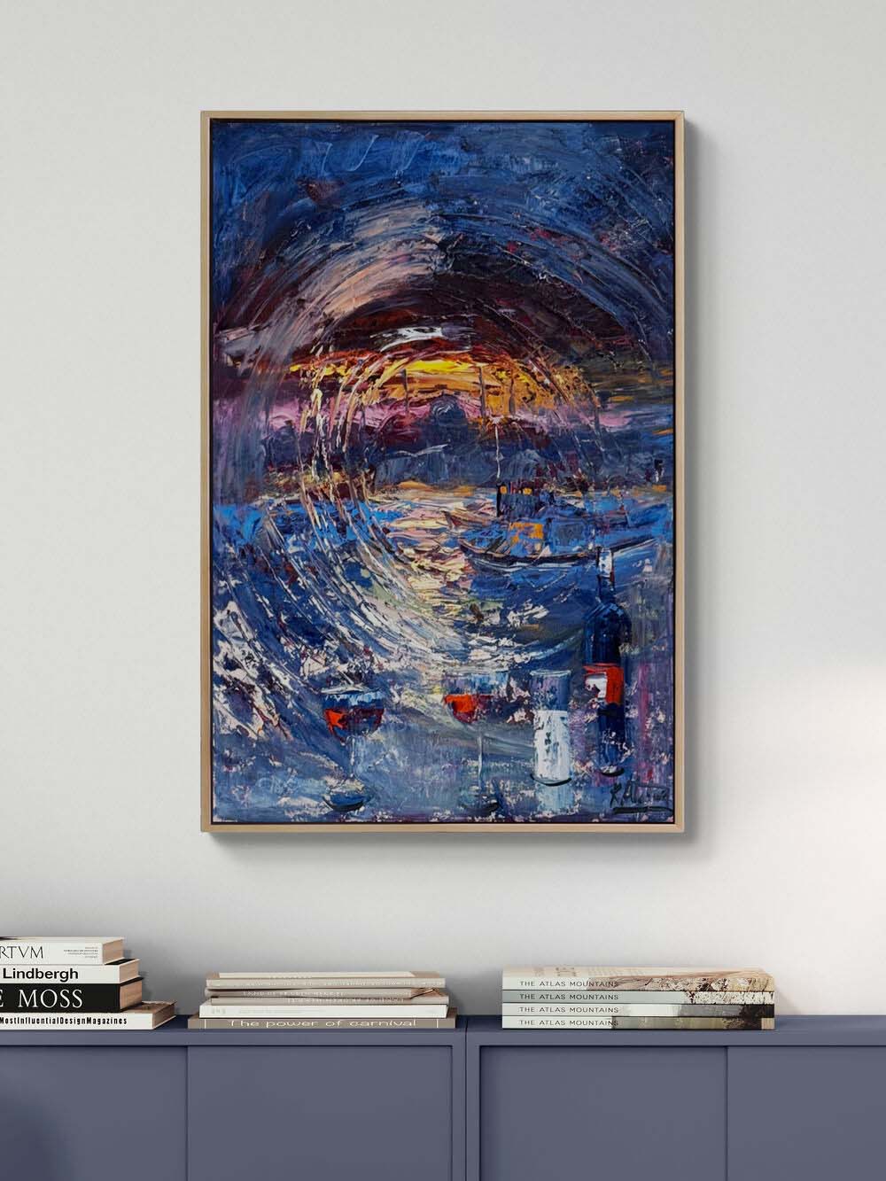 Kadehlerde Kalan Işık Yağlı Boya Tablosu Simurg Sanatevi