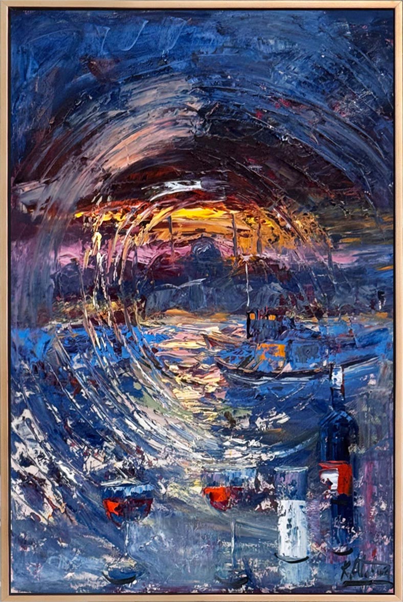 Kadehlerde Kalan Işık Yağlı Boya Tablosu Simurg Sanatevi