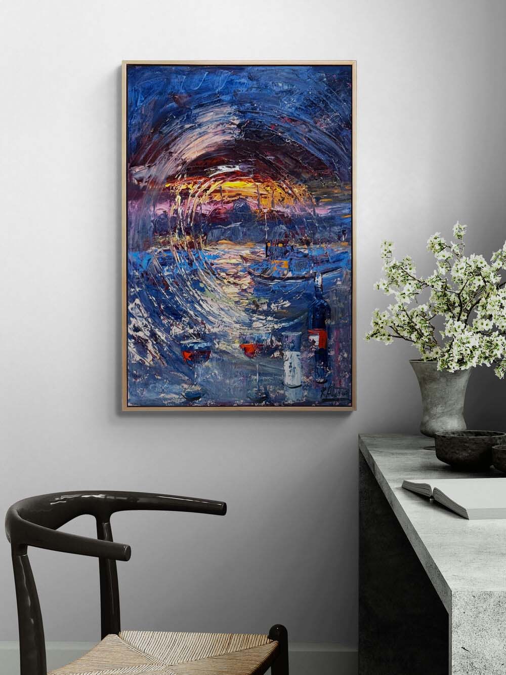 Kadehlerde Kalan Işık Yağlı Boya Tablosu Simurg Sanatevi